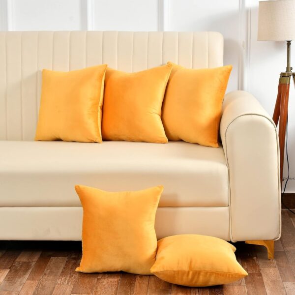 Plain Velvet Cushion Covers 5 pic,s set - Image 2