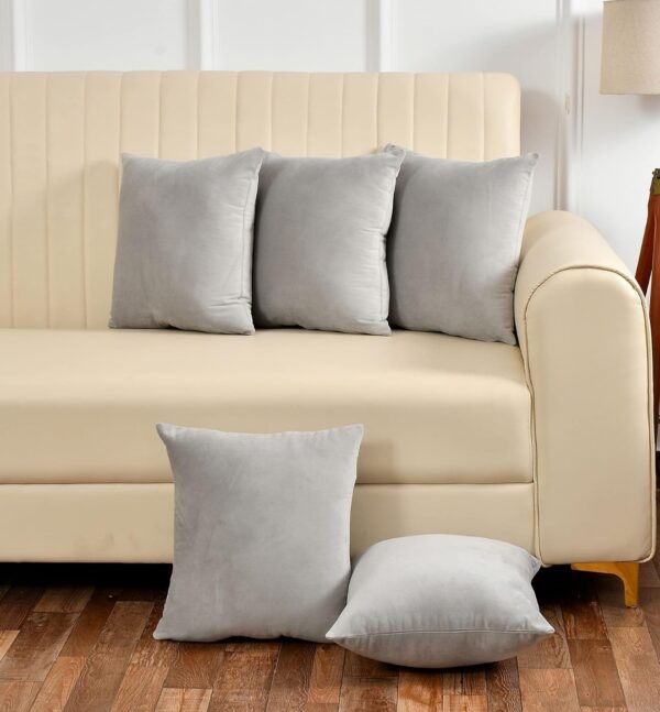 Plain Velvet Cushion Covers 5 pic,s set - Image 3