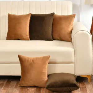 Pack Of 5 Plain Velvet Cushion Covers