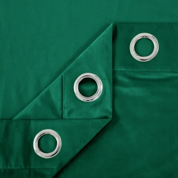 Green Plain Velvet Curtains(Two panels) - Image 3
