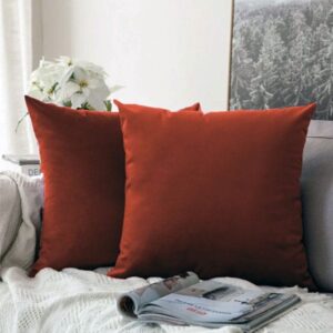 Maroon 16x16" Plain Velvet Cushion Covers