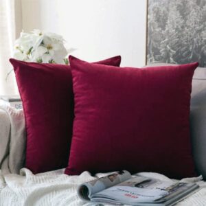 Red 16x16" Plain Velvet Cushion Covers