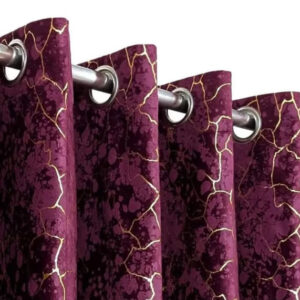 Maroon Golden Sparkle Textured Curtains