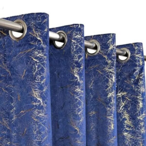 Blue Selver Sparkle Textured Curtains