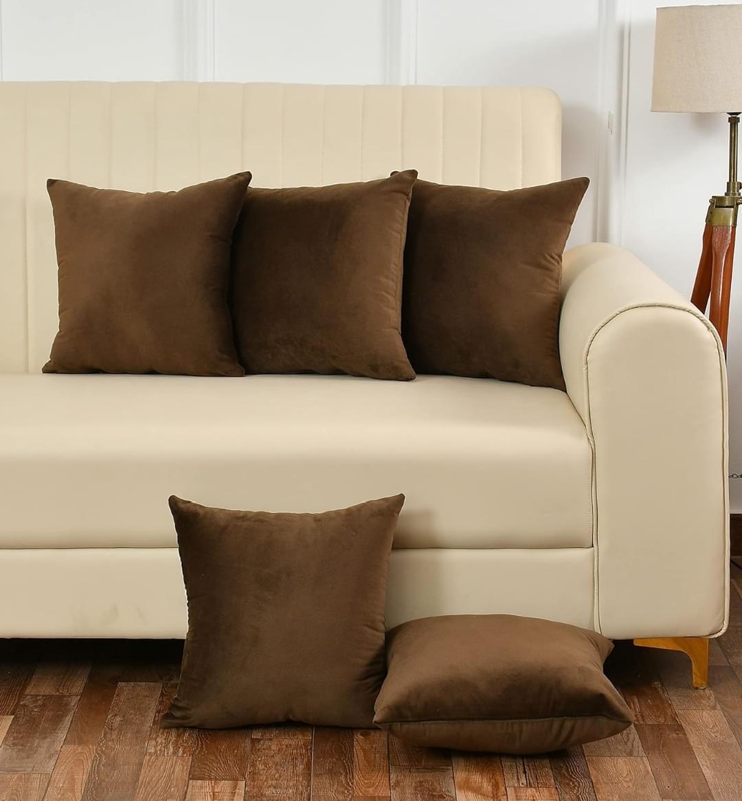 Plain Velvet Cushion Covers 5 pic,s set