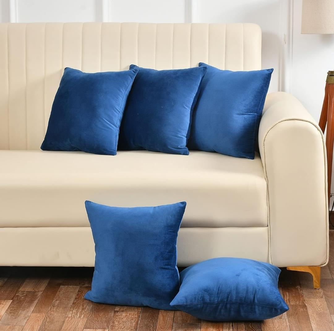 Plain Velvet Cushion Covers 5 pic,s set - Image 6