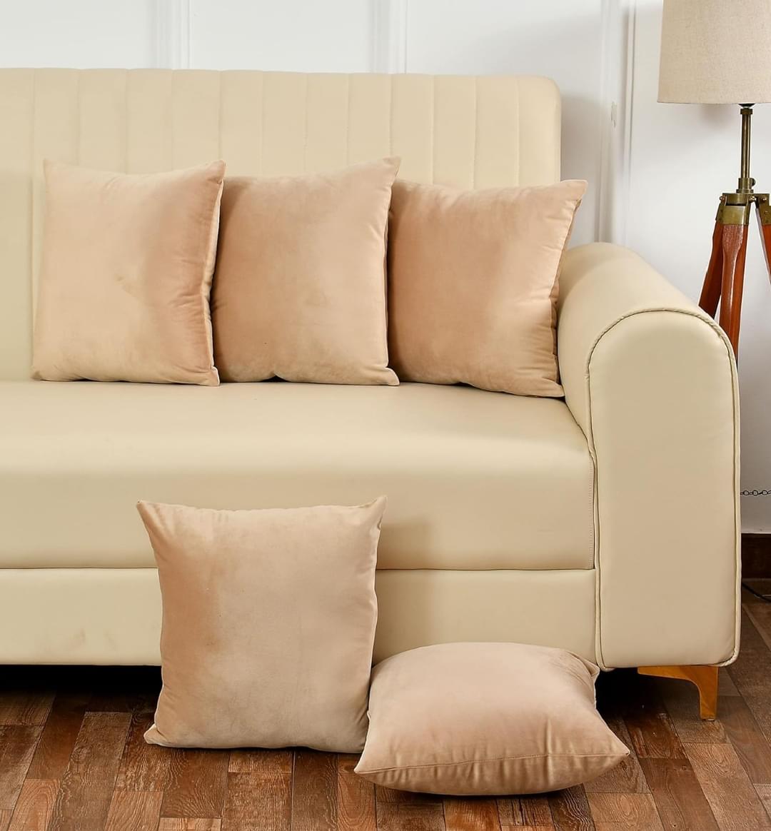 Plain Velvet Cushion Covers 5 pic,s set - Image 8