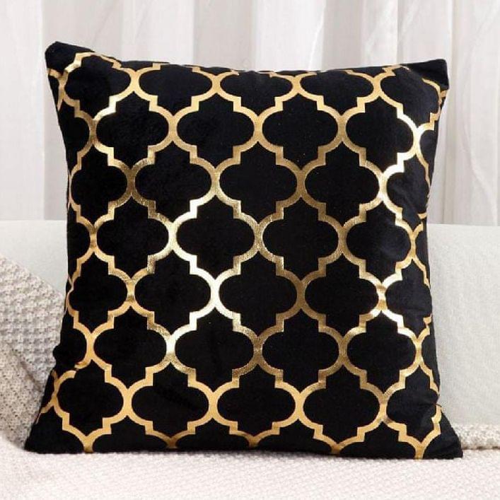16"×16" Luxury Velvet Cushion Cover with Laser Cut Appliqué (Without Filling)